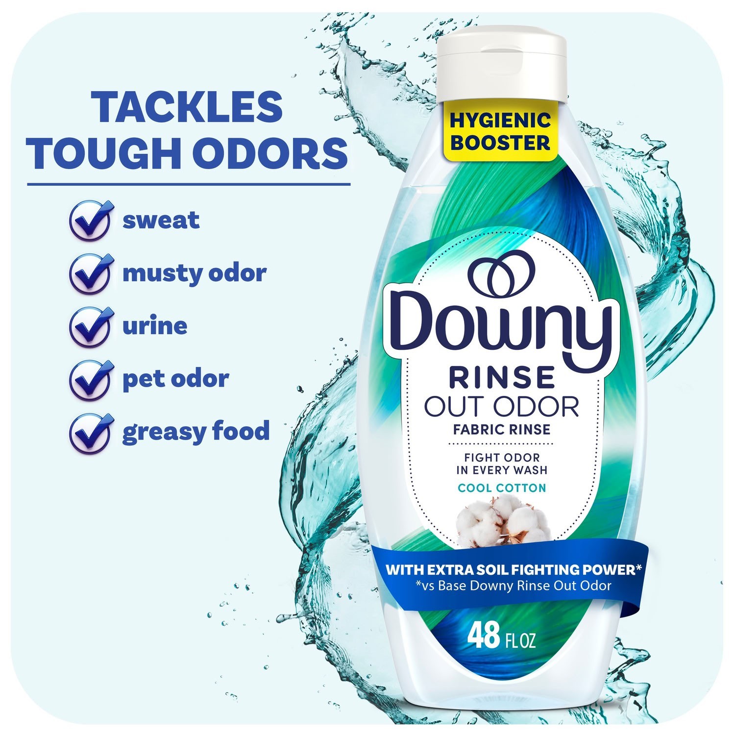 Downy Rinse Out Odor Laundry Rinse Cool Cotton Scent Refreshes 48 Fl Oz