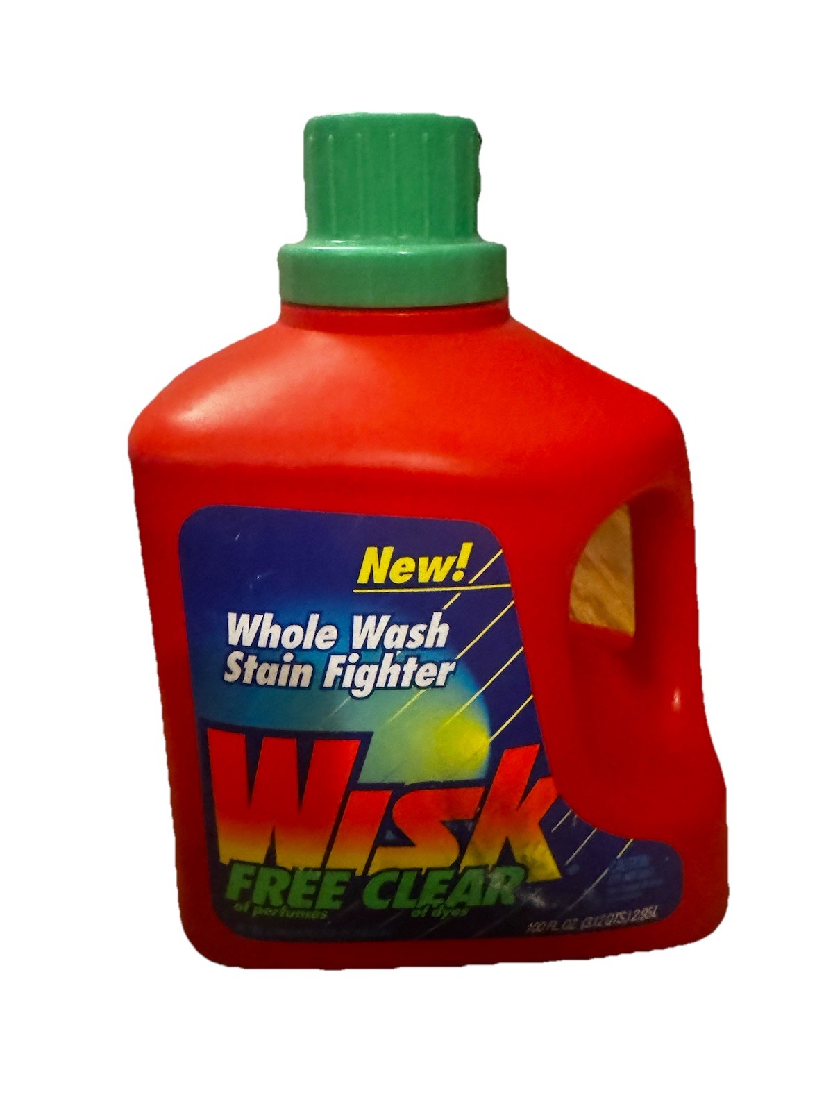 Vintage 1995 Wisk Free Clear 100 oz Bottle Concentrated Detergent