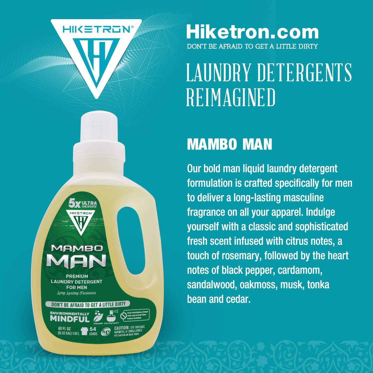 Hiketron Mambo Man Masculine Scented Long Lasting Liquid Laundry Detergent