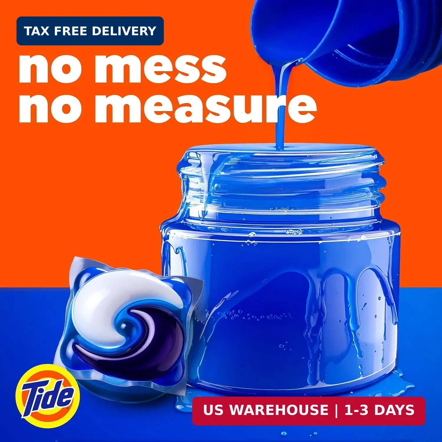 Tide PODS laundry detergent pacs, 3-in-1 Stain Remover, Odor Fighter, Color Prot