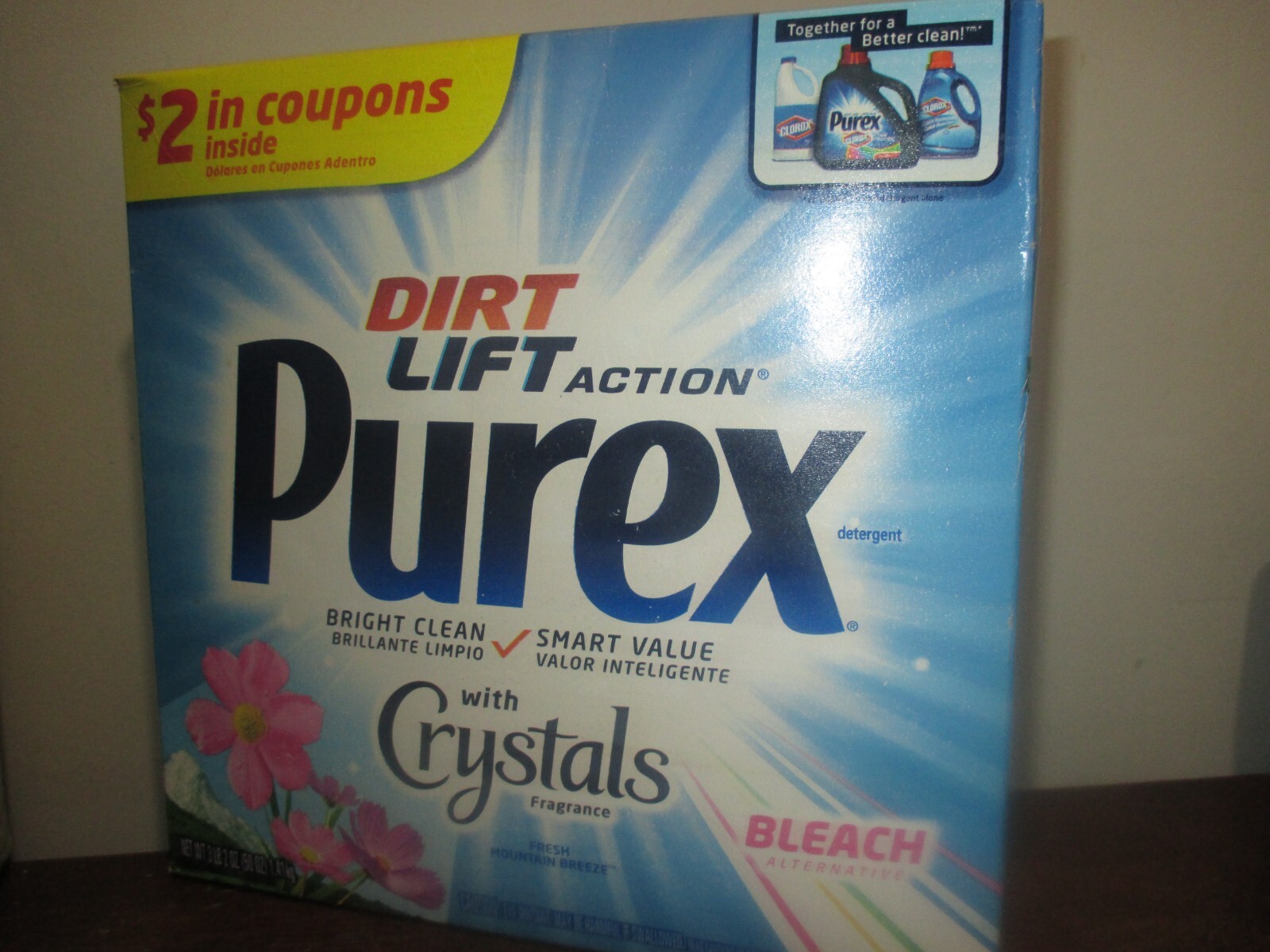 Dirt Lift Action purex w Crystals Fresh Mountain Breeze Detergent powder 50oz