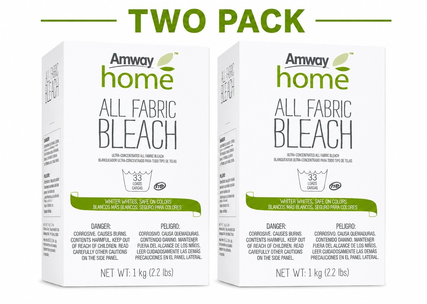 Amway Home All Fabric Bleach Powder, Ultra-Concentrated, HE, 33 Loads, 2 Pack