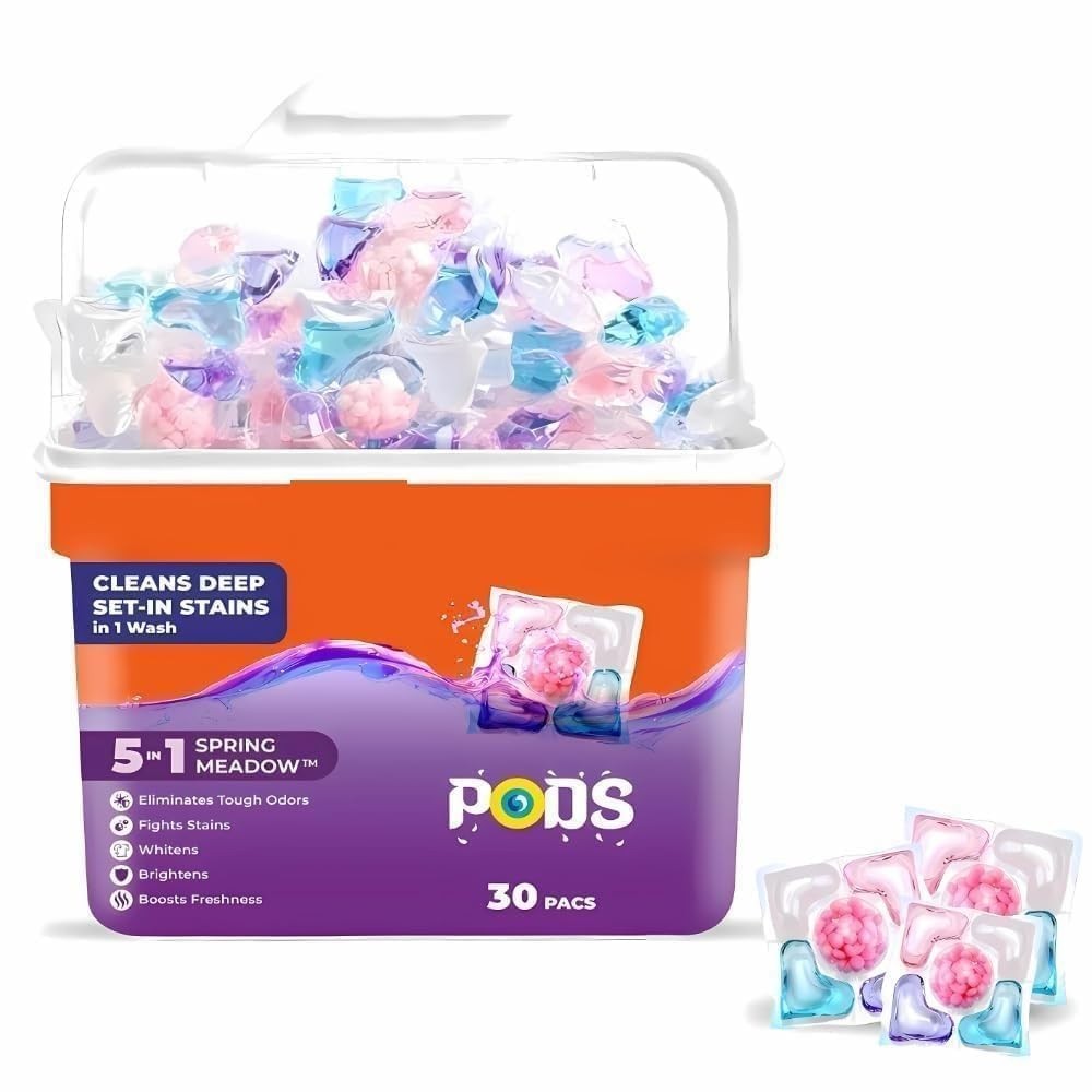 Active 5-in-1 Power Laundry Detergent Pods – Multi-Action Packs (30 Packs)