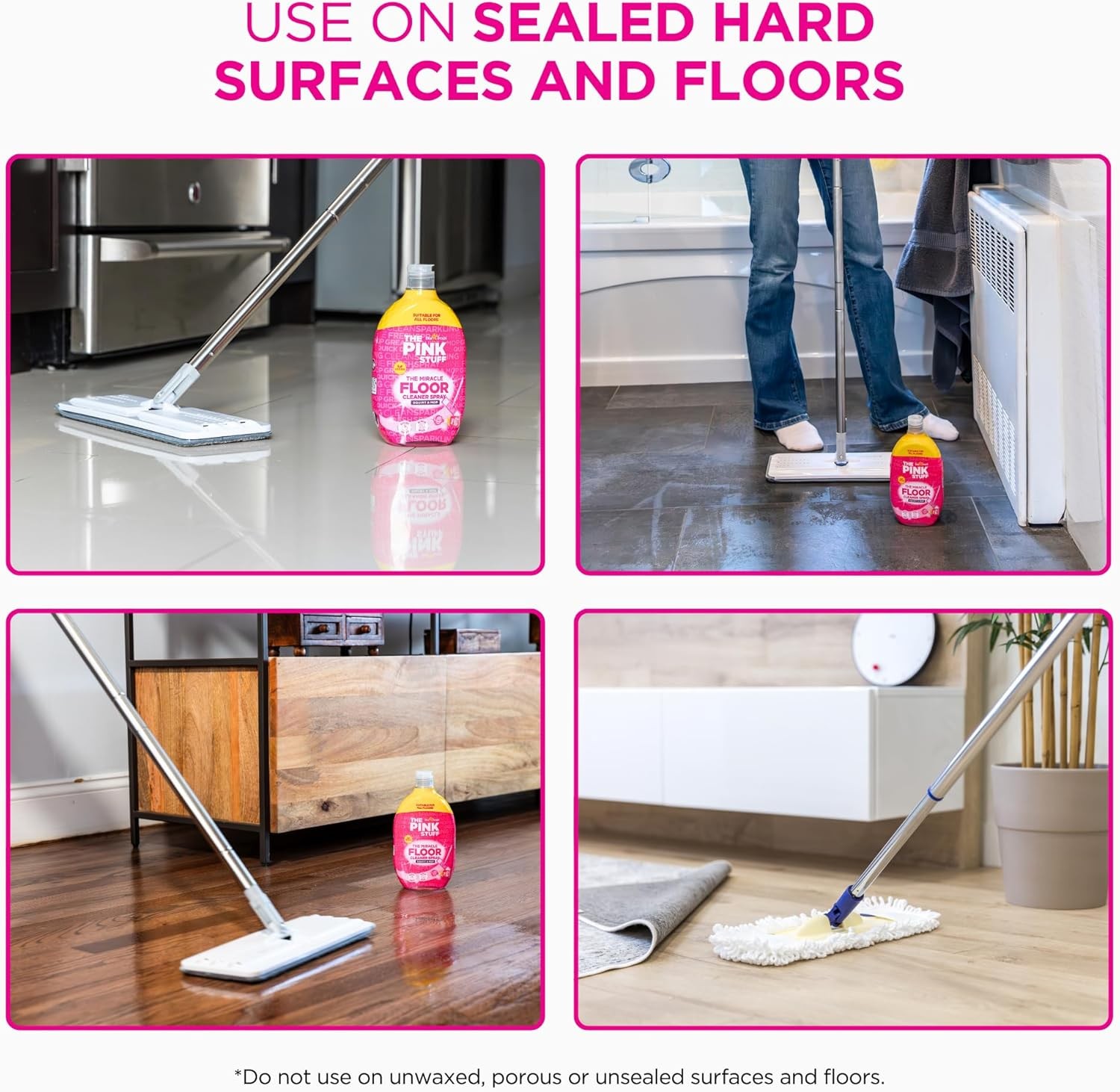 Stardrops The Pink Stuff The Miracle Floor Cleaner Spray – Squirt & Mop Formul