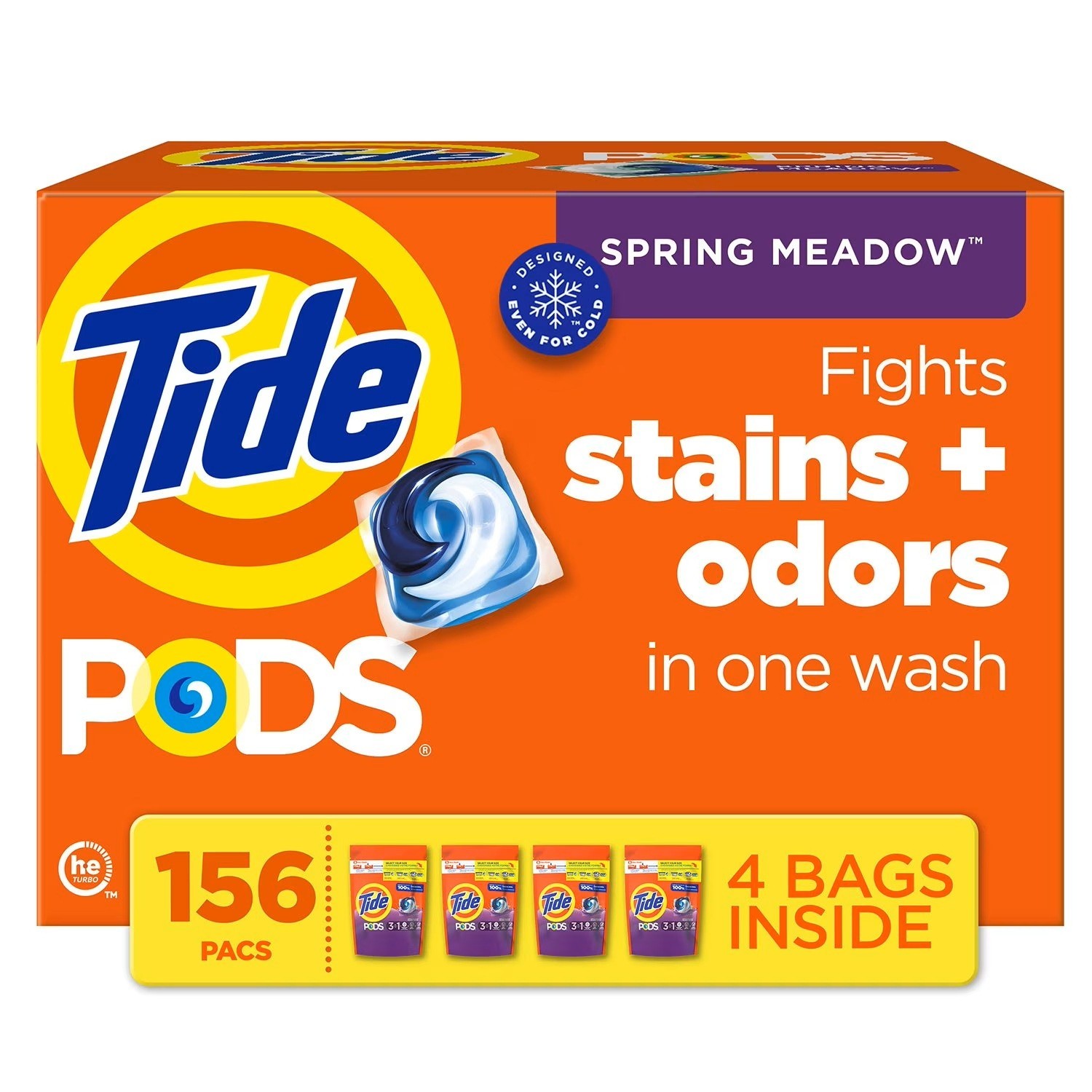 Tide PODS Laundry Detergent Pacs, Spring Meadow, 156 ct Free Shipping