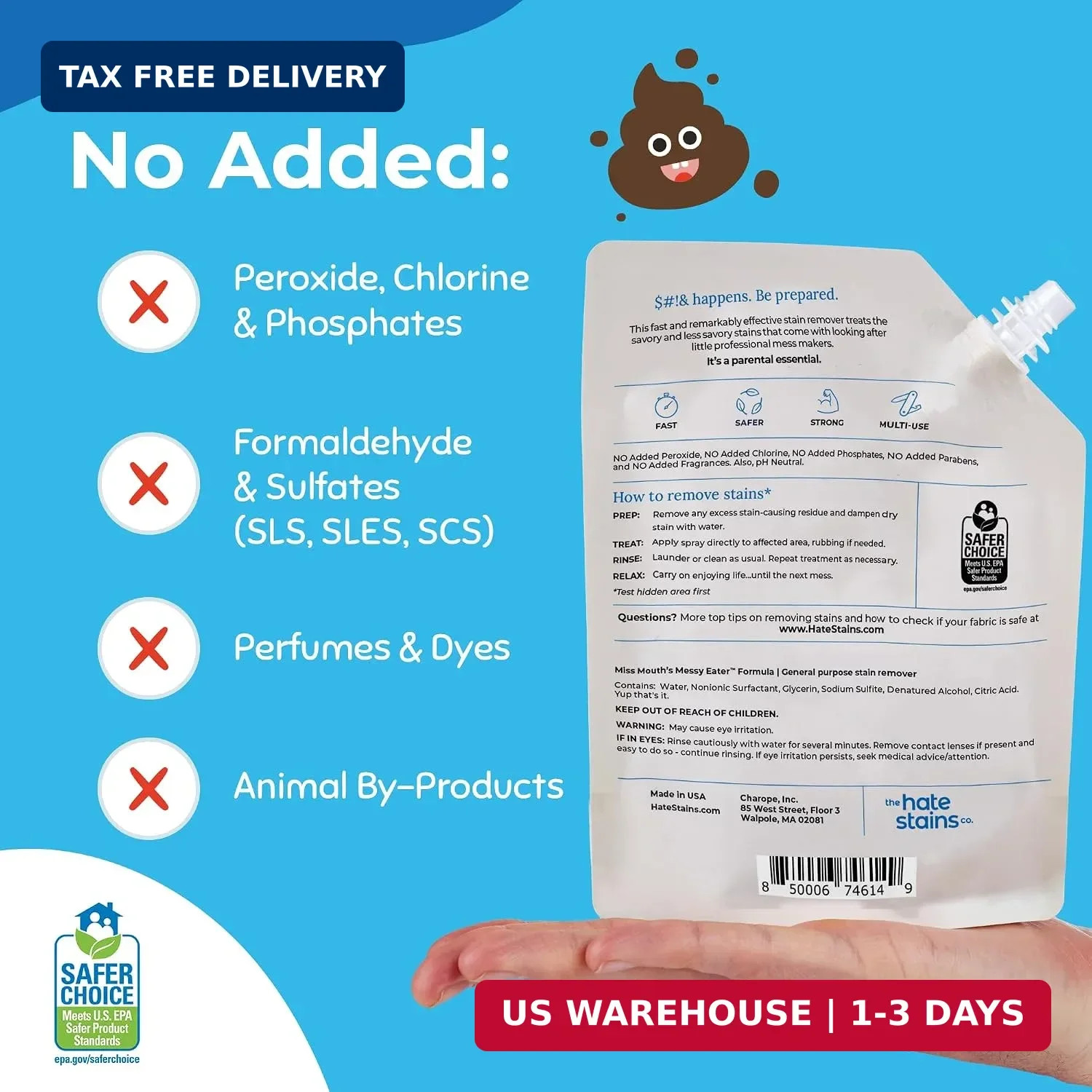 Miss Mouth’s Messy Eater Refill, Laundry Stain Remover, 16 Oz Pouch | Easy Refil