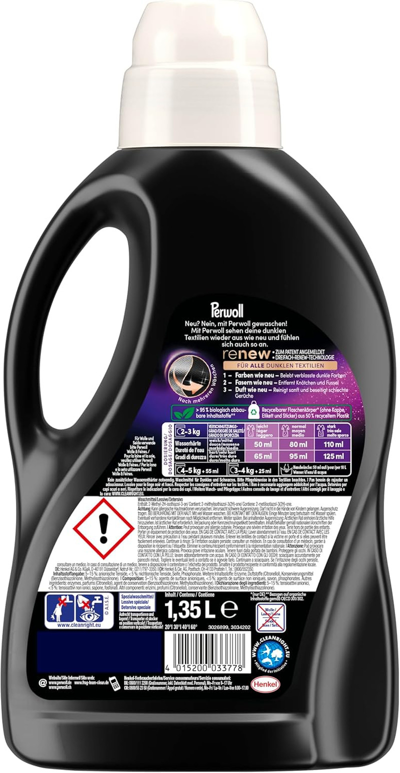 Black Detergent (1 X 27 Wash Loads) Mild Detergent | Gently Cleans and Renews…
