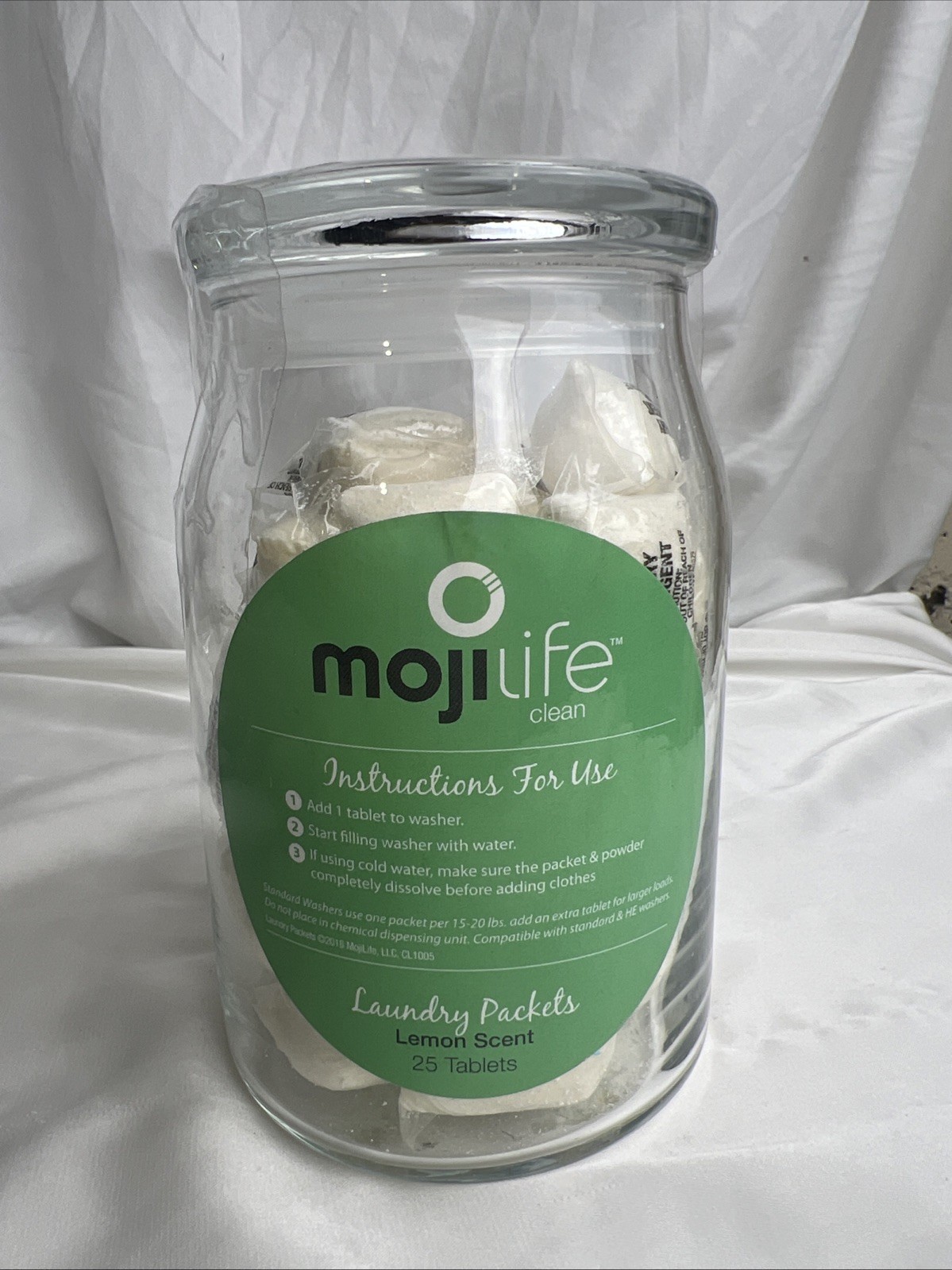 Mojilife Clean Laundry Packets Lemon Scent 25 Tablets Pods