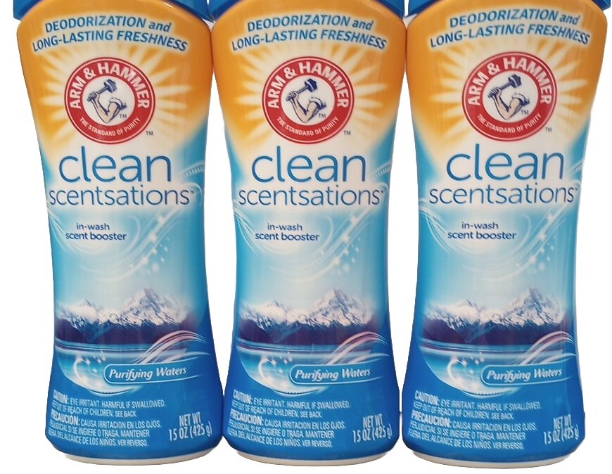 Arm & Hammer Clean Scentsations Scent Booster Purifying Waters LOT x 3 x 15 Oz.