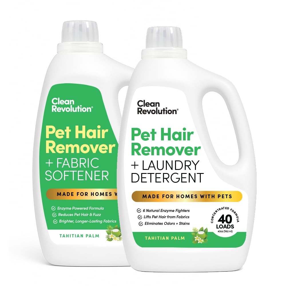 Clean Revolution Pet Hair Remover for Laundry 40 Fl Oz (Pack of 2), Clear