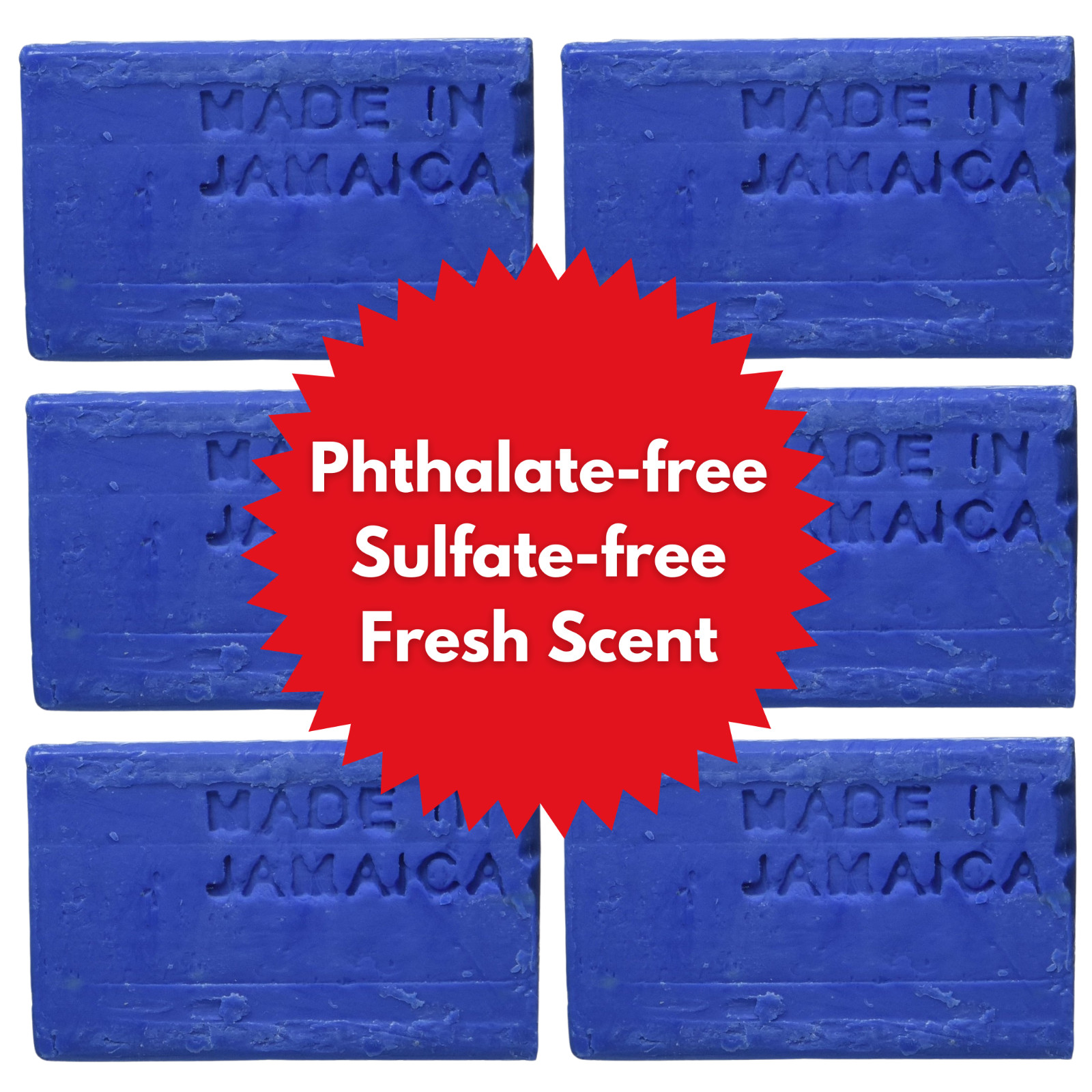 Jamaican Blue Power Laundry Bar Cake Soap- No Bleach (Save money with 6 Soaps!)