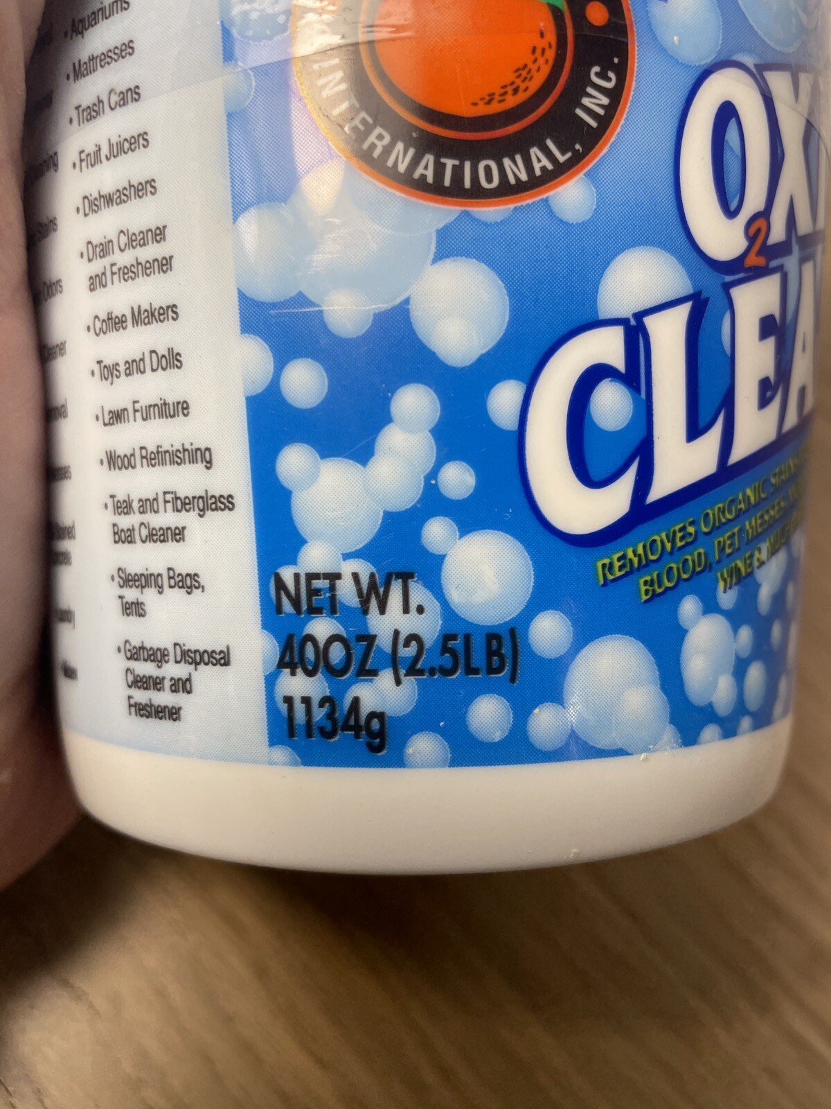 OXICLEAN 2 Stain Remover Powder Orange Glo 40 Oz VTG NEW Old Stock Sealed Tub