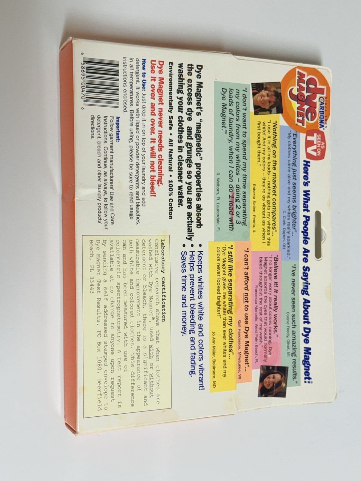 Carbona Dye Magnet~For Use w/ Whites & Bold Colors Together~Good For 50 Loads!!