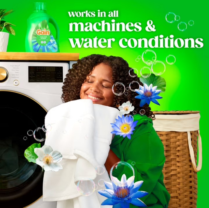 3 PACK Gain Laundry Detergent Liquid, Waterfall Delight Scent, 100 Loads