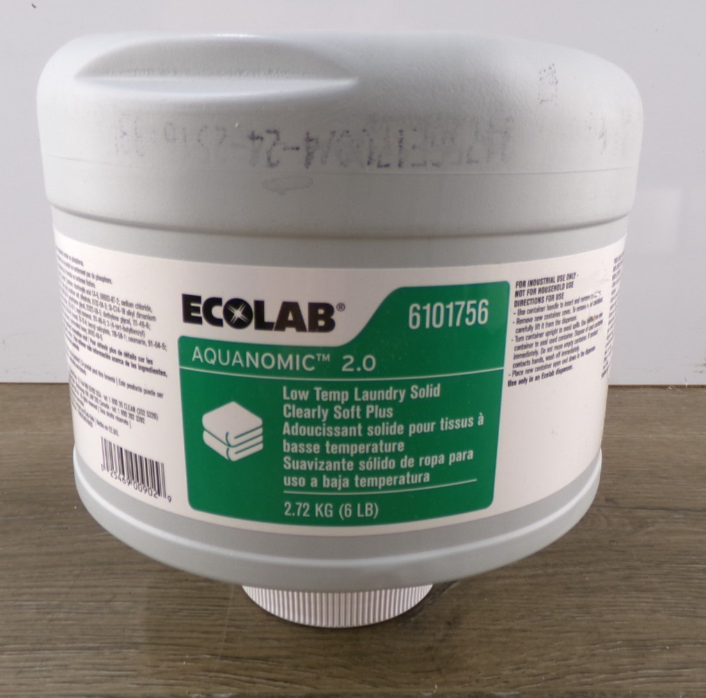 Ecolab 6101756 Aquanomic 2.0 Low-Temp Laundry Solid Clearly Soft Plus – 6lb S7