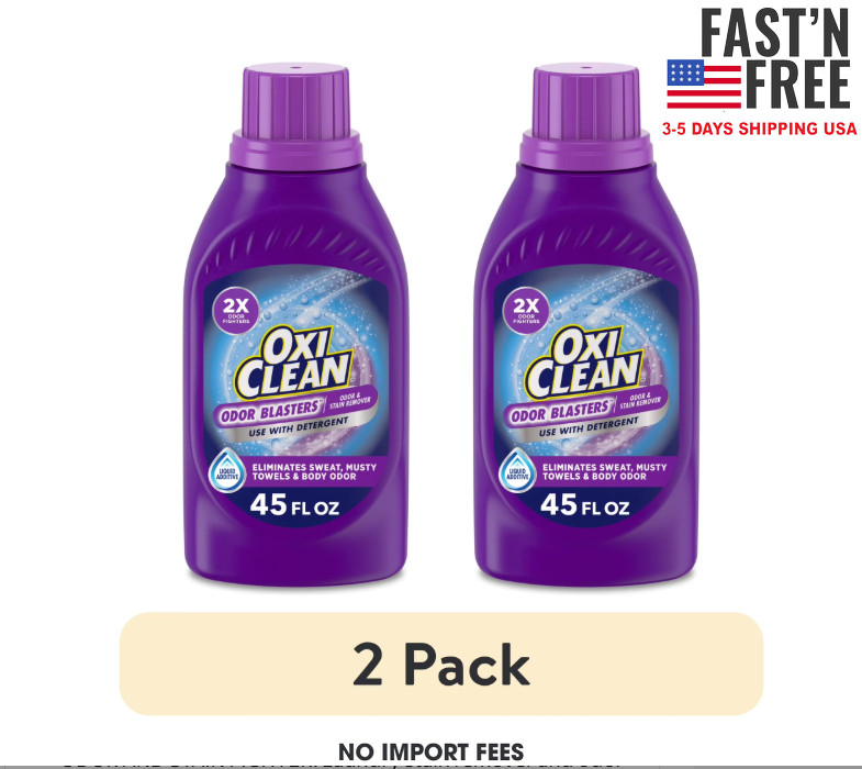 (2 pack) OxiClean Odor Blasters Odor and Stain Remover Liquid Laundry 45 fl oz