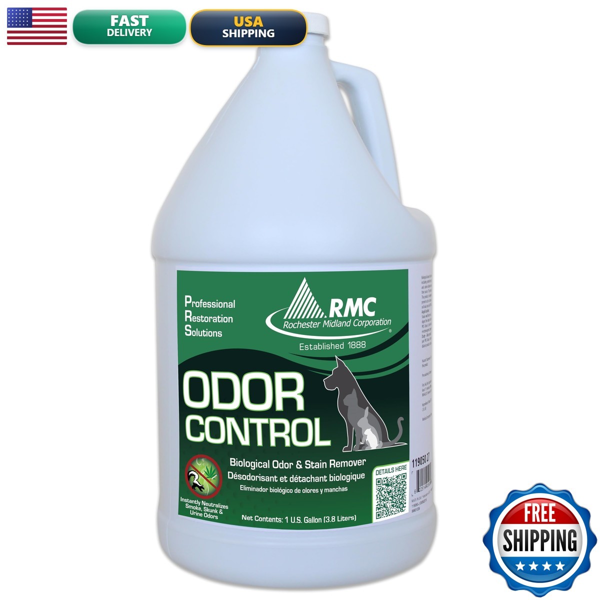 Rochester Midland PRS Urine Odor Eliminator – 1 Gallon, Fresh Lavender, Dog