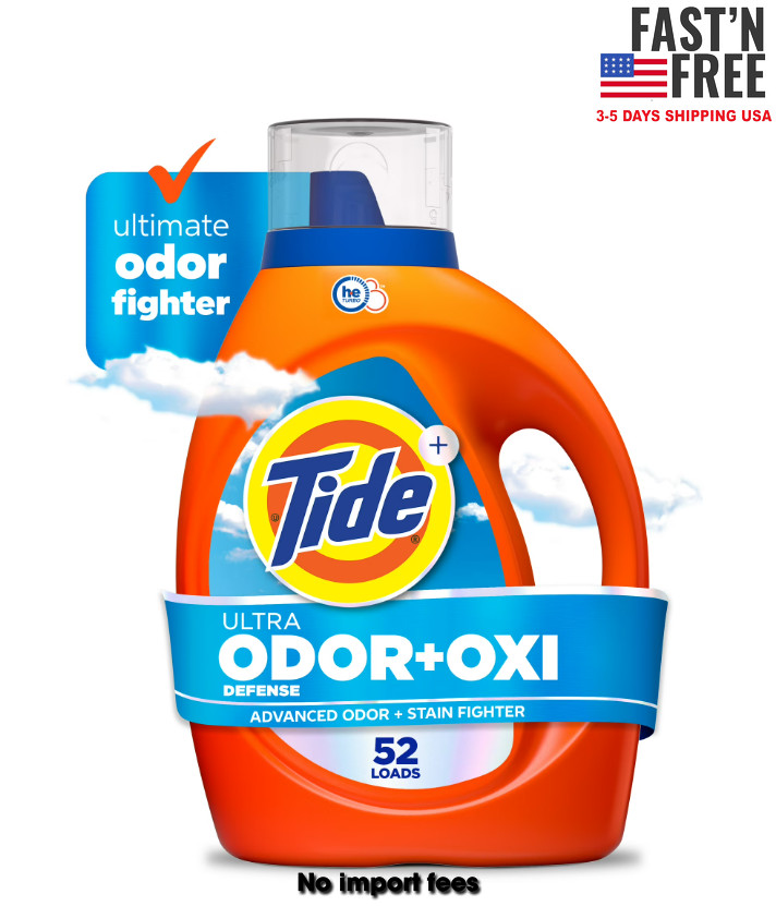 Tide Ultra Odor Defense Plus Oxi Liquid Laundry Detergent, 73 fl oz, 52 Loads