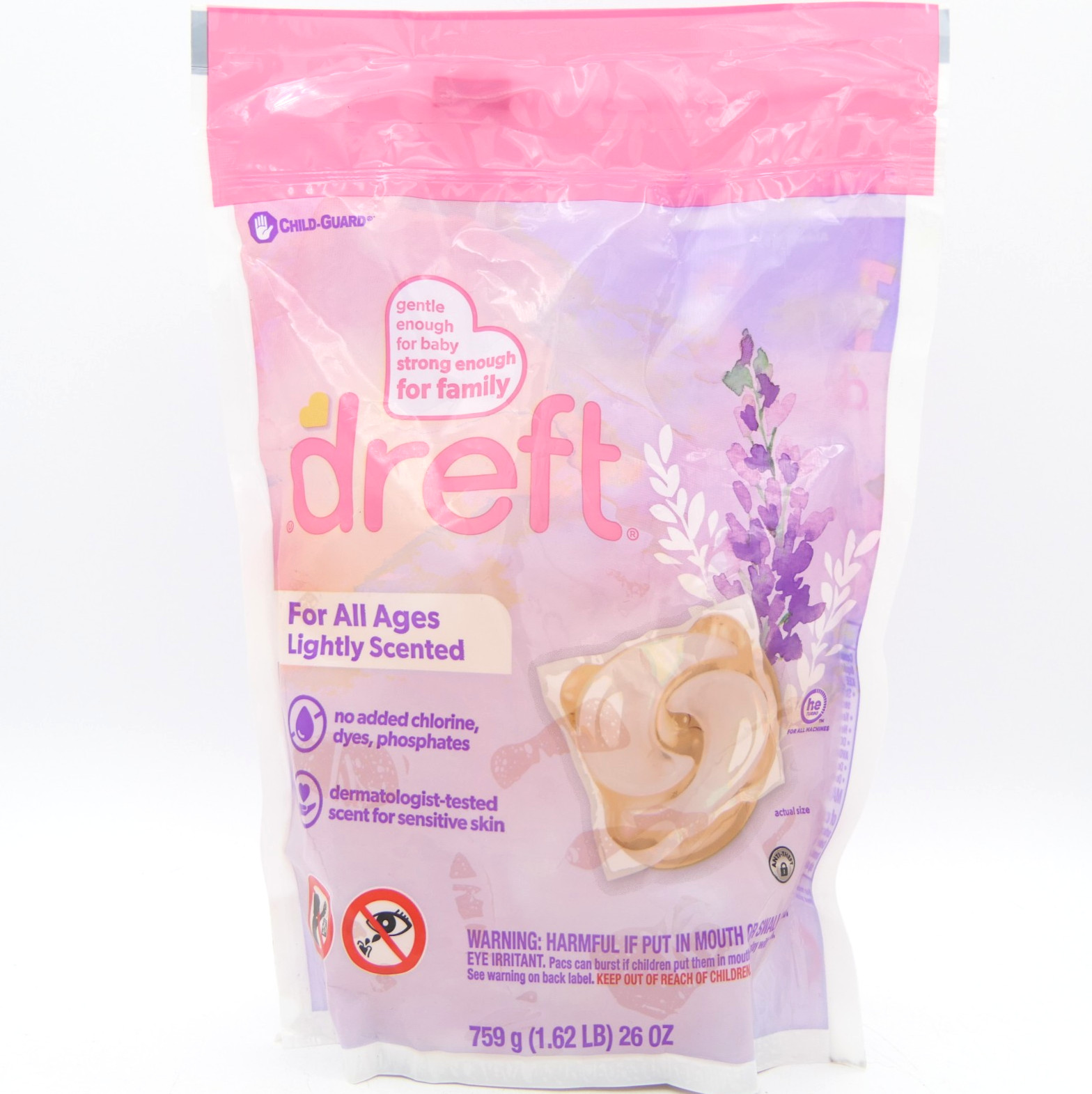 Dreft For All Ages Laundry Detergent Pacs Lightly Scented 18 Ct Sensitive Skin