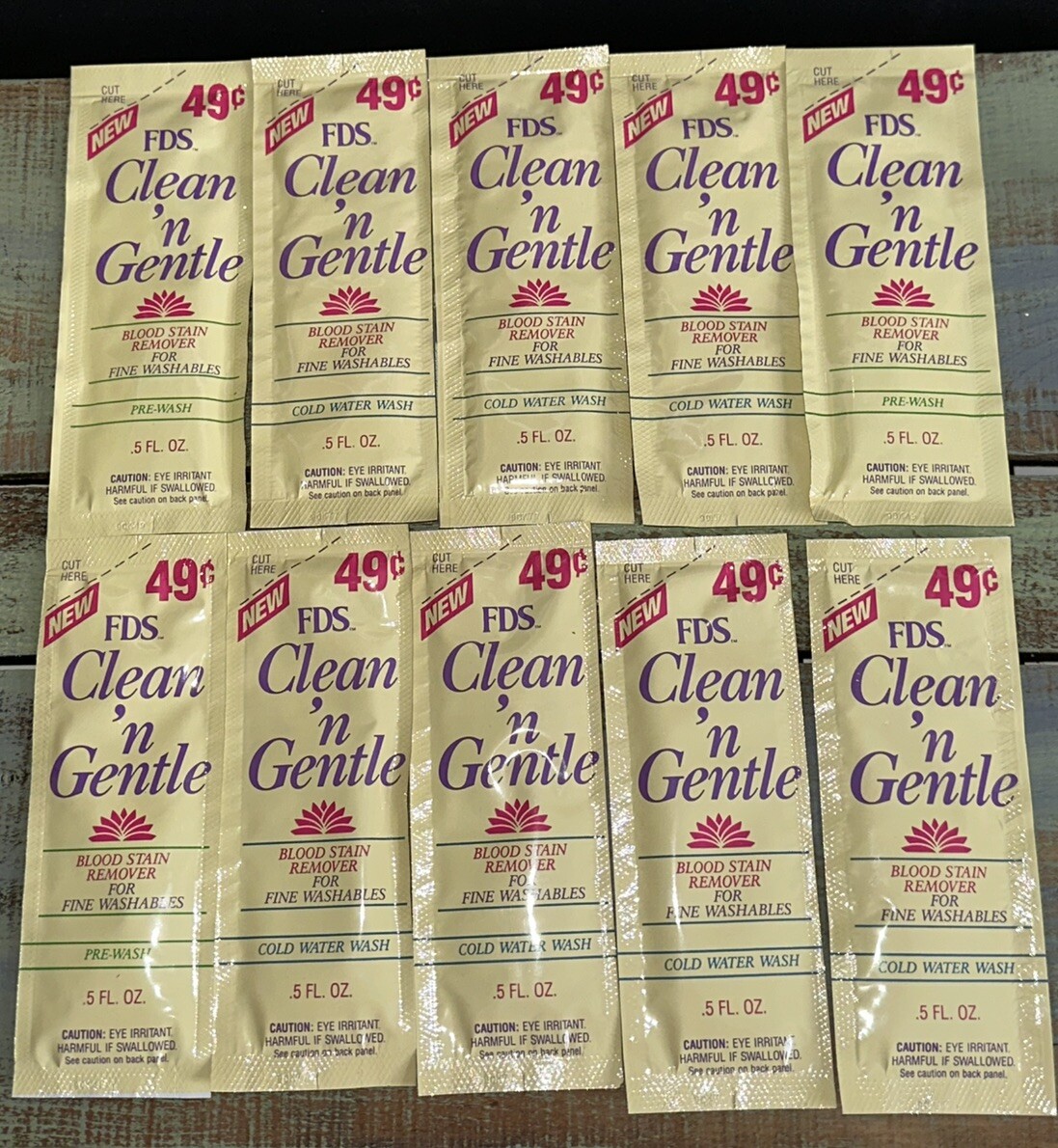 FDS Clean ‘n Gentle Blood Stain Remover Wash for Fine Laundry Lingerie 10 Packs