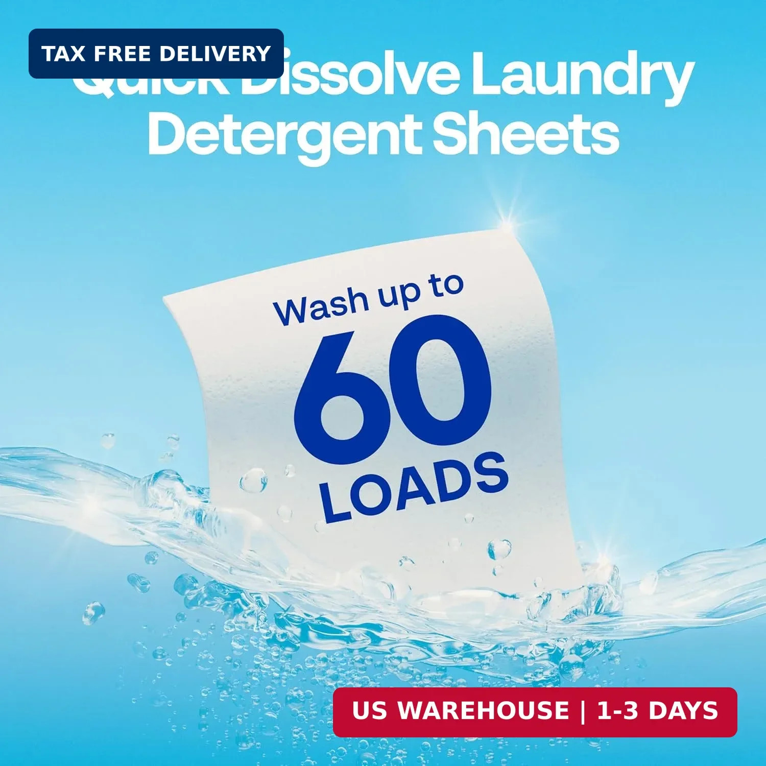 Earth Breeze Laundry Detergent Sheets-Fragrance Free-No Plastic Jug (60 Loads)