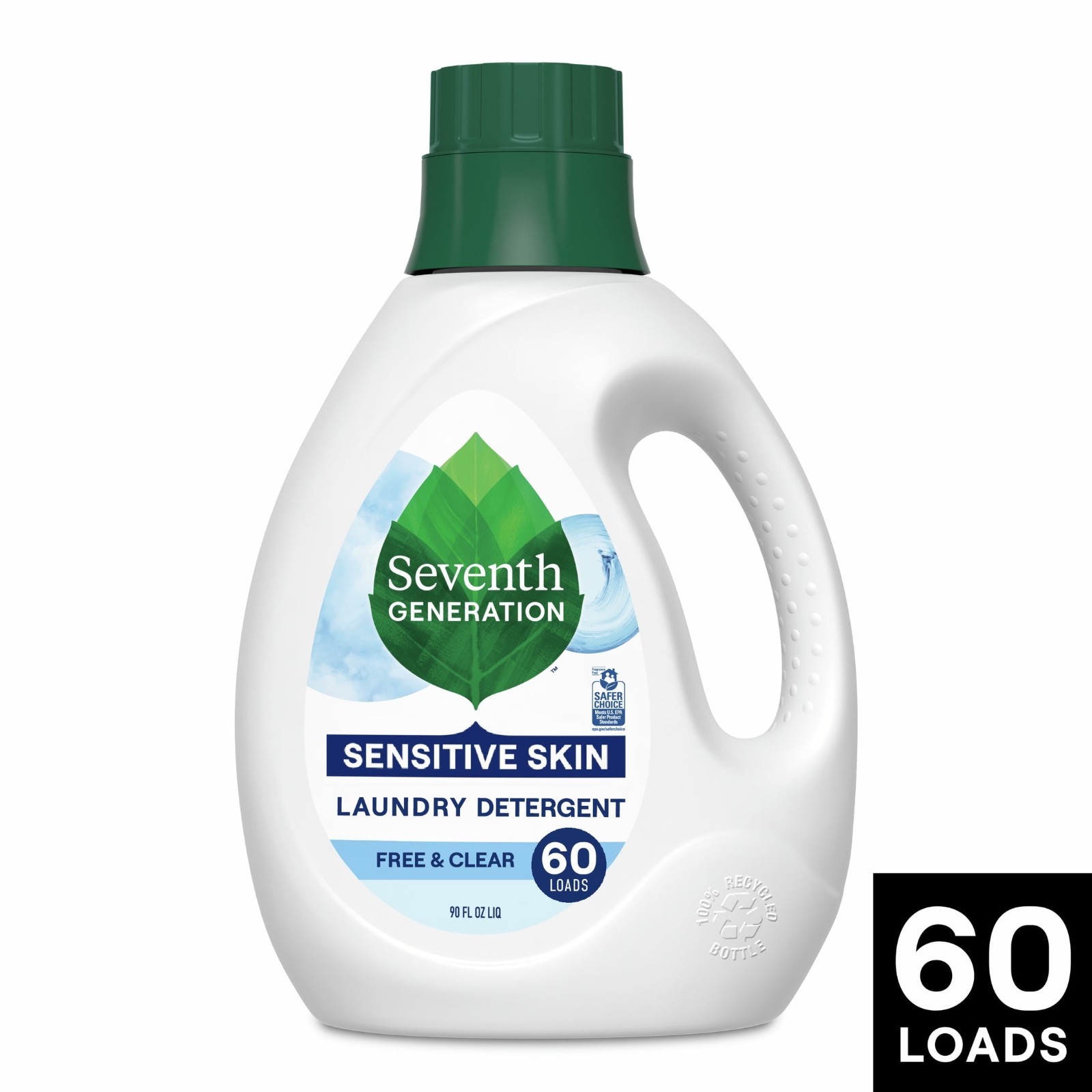Seventh Generation Free and Clear Laundry Detergent, 90 oz, 60 Loads