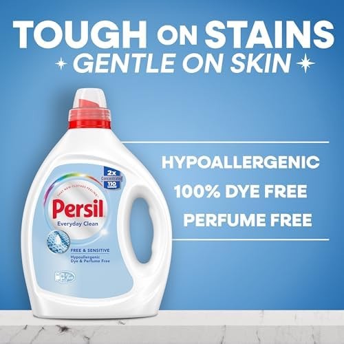 Persil Free & Sensitive Laundry Detergent Liquid, 82.5 Fl Oz, 110 Loads, Ultr…