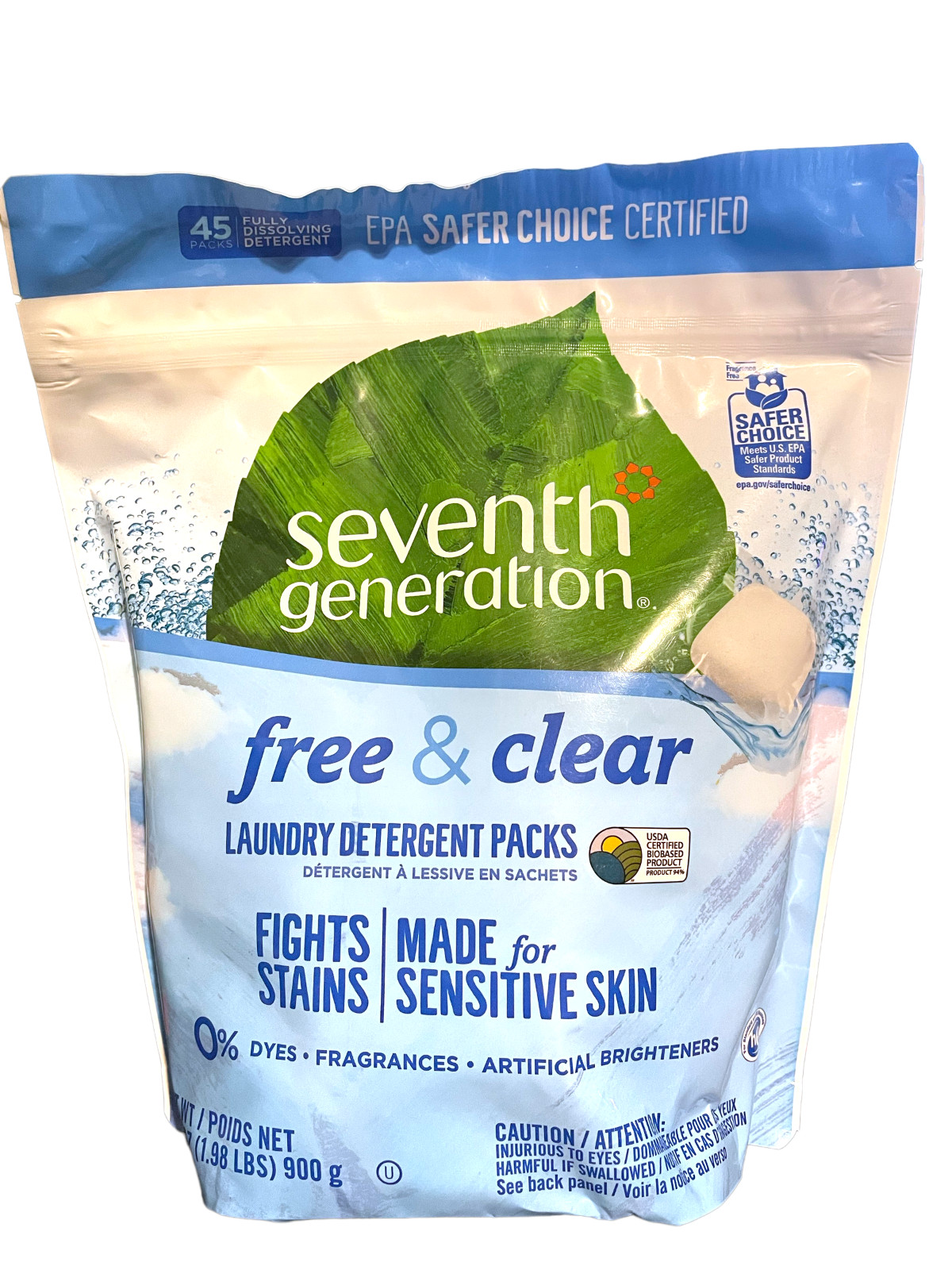 Seventh Generation Laundry Detergent Packs Fights Stains USDA Certified 1 Pack