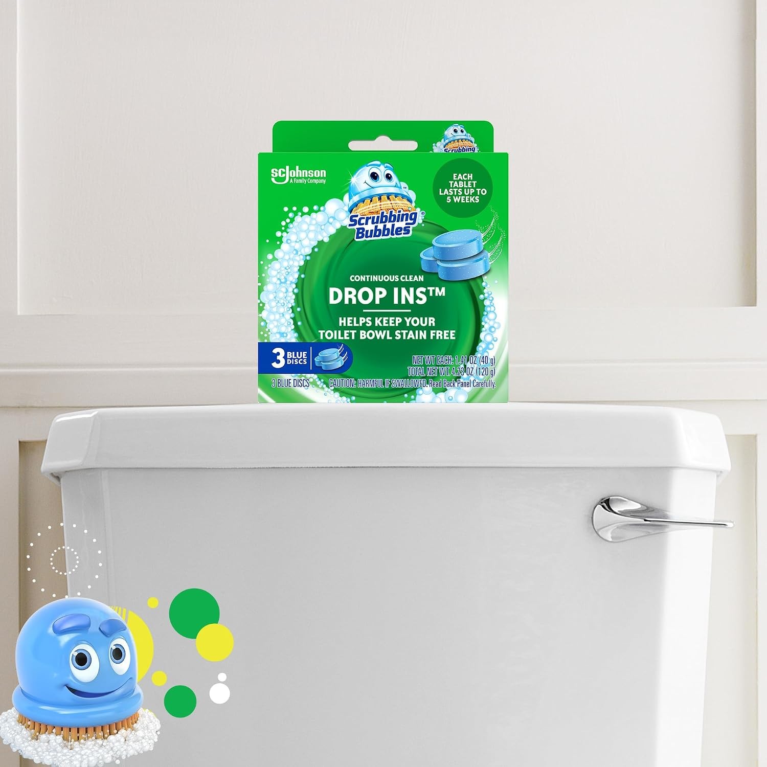 Scrubbing Bubbles Continuous Clean Toilet Drop-Ins, Septic-Safe, 3ct