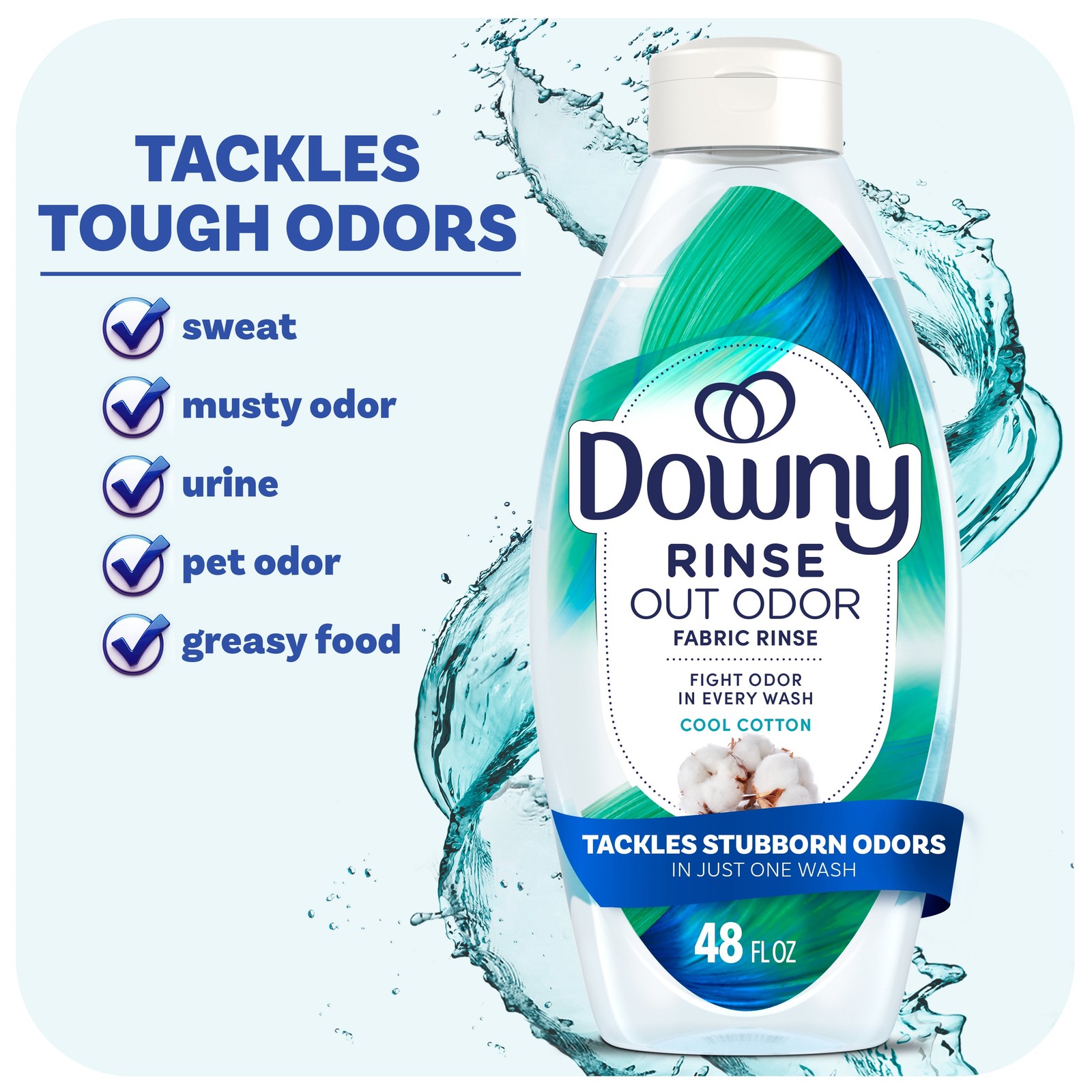 Downy Rinse Out Odor Laundry Rinse,Tackles Tough Odors and Refreshes,Cool Cotton