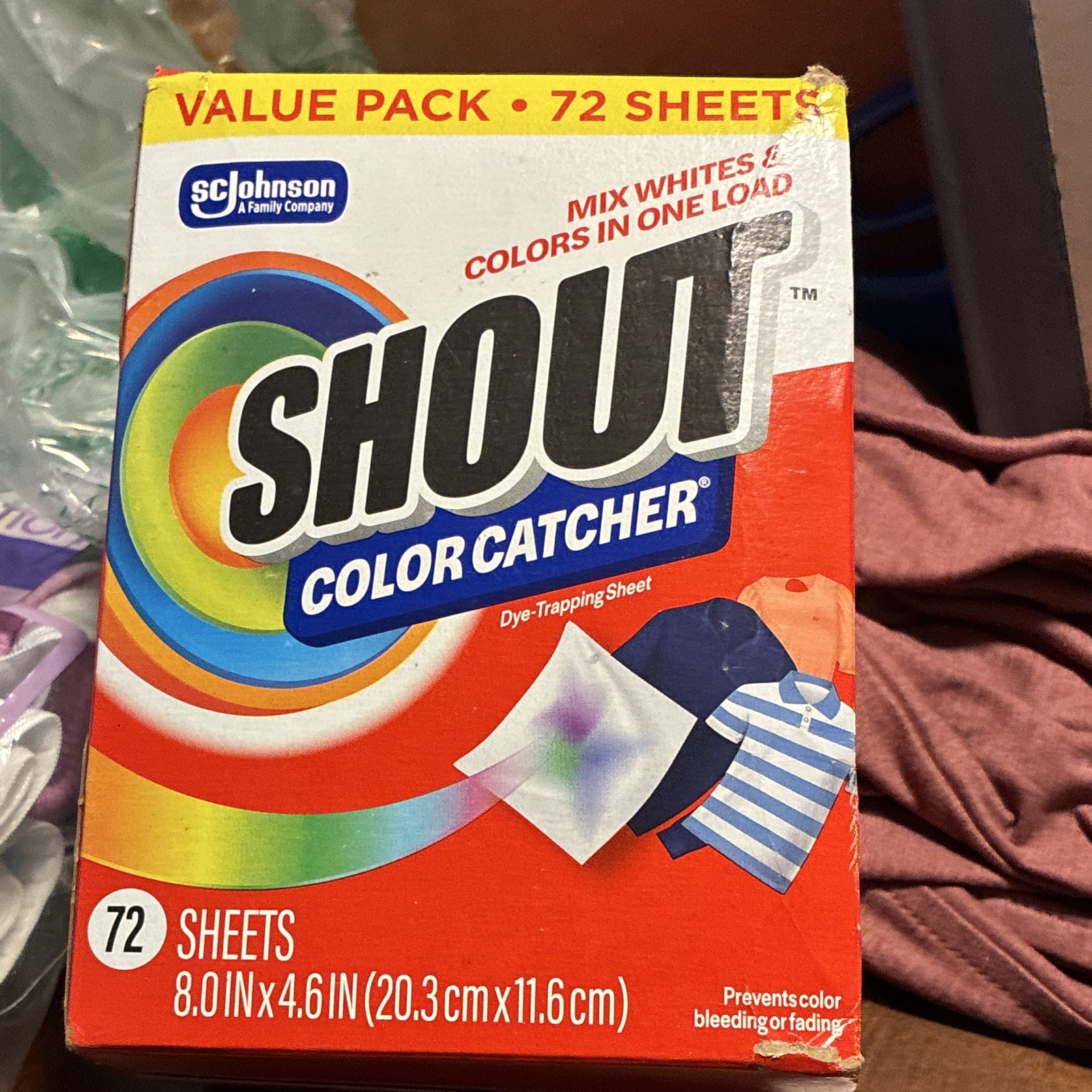 Shout Color Catcher Dye-Trapping Sheets, Unscented Value Pack 72 for Fabric