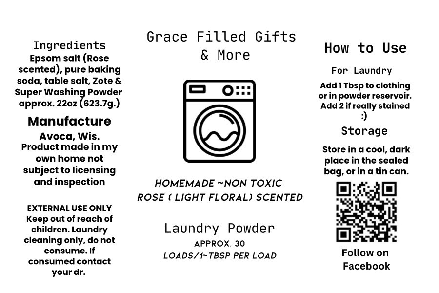 Homemade Powdered Laundry Detergent, Non-Toxic Natural Ingredients