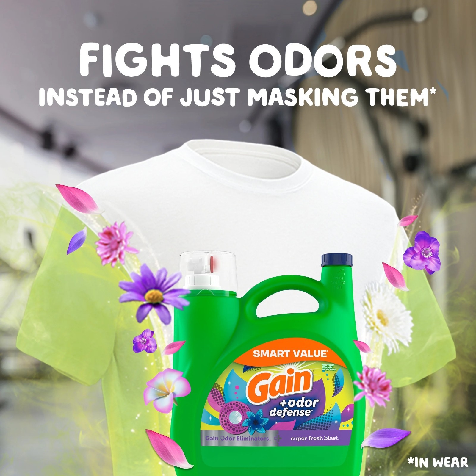 (2 pack )Gain Odor Defense Liquid Laundry Detergent, Super Fresh Blast 154 fl oz