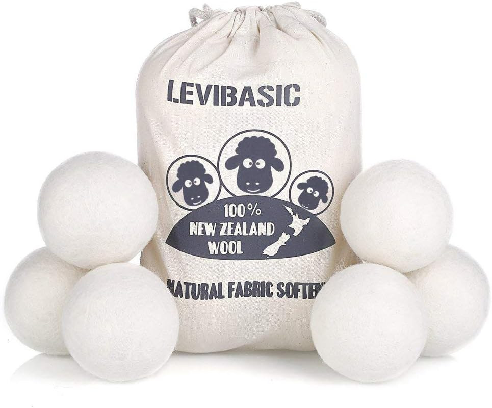 Wool Dryer Balls 6 Pack XL, Genuine New Zealand Wool to Core, 100% Organic Fabri