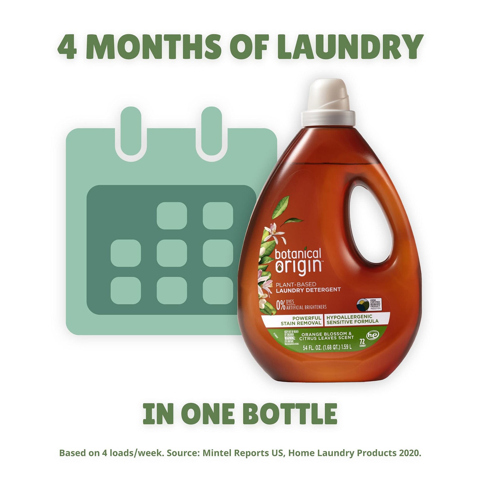 Plant-based Laundry Detergent 54 Oz USDA Certified Bio-based – Tough on Stains
