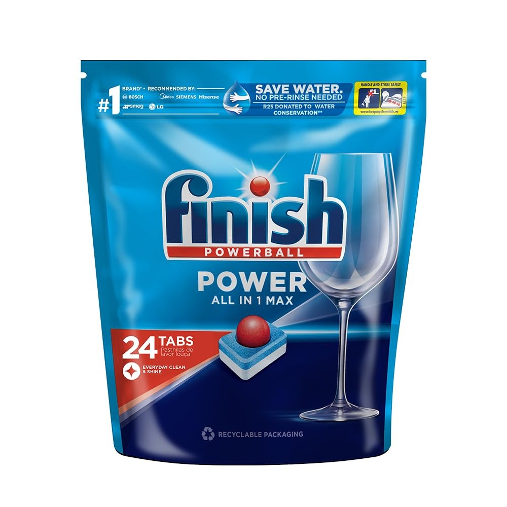 Finish Powerball All in 1 Max Dishwasher Tablets 24 Count – #1 Brand