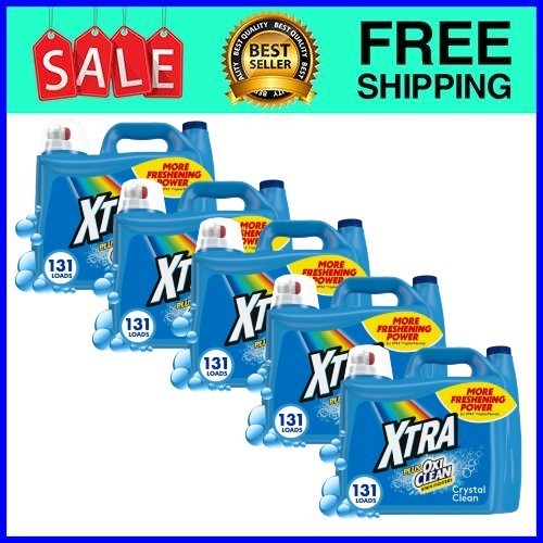 Xtra Plus OxiClean, 131 Loads Liquid Laundry Detergent, 203.1 fl oz,5pack