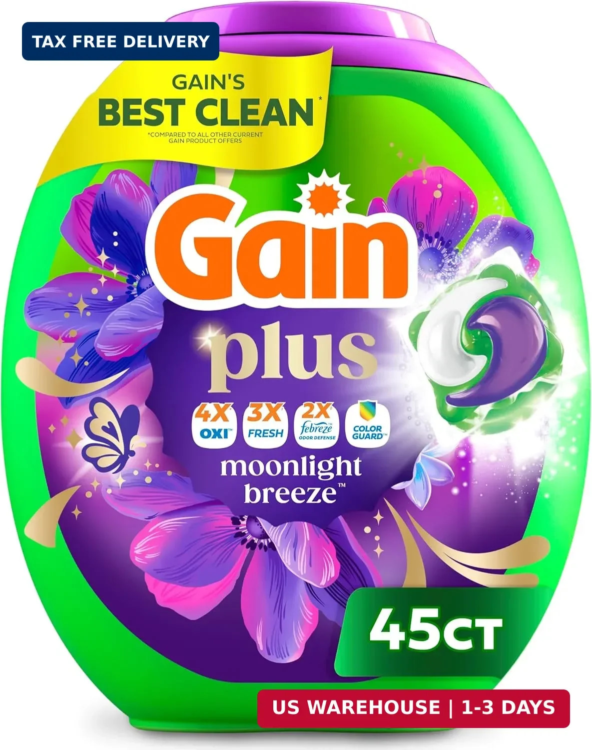 Gain Plus Flings Liquid Laundry Detergent Pods, Gain’s Best Clean, All-In-One Pa