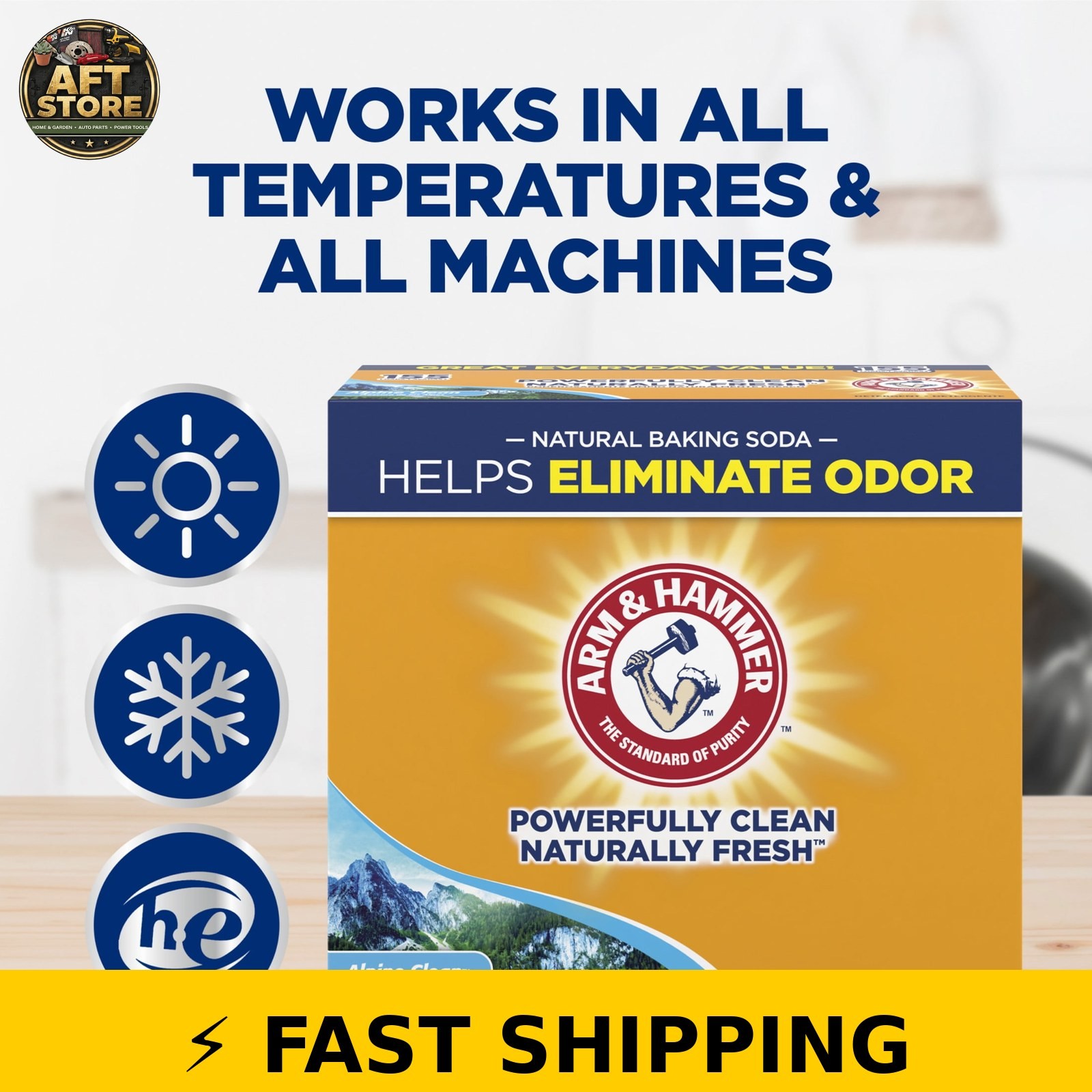 ARM & HAMMER Powder Laundry Detergent, Alpine Clean, 9.56 lb