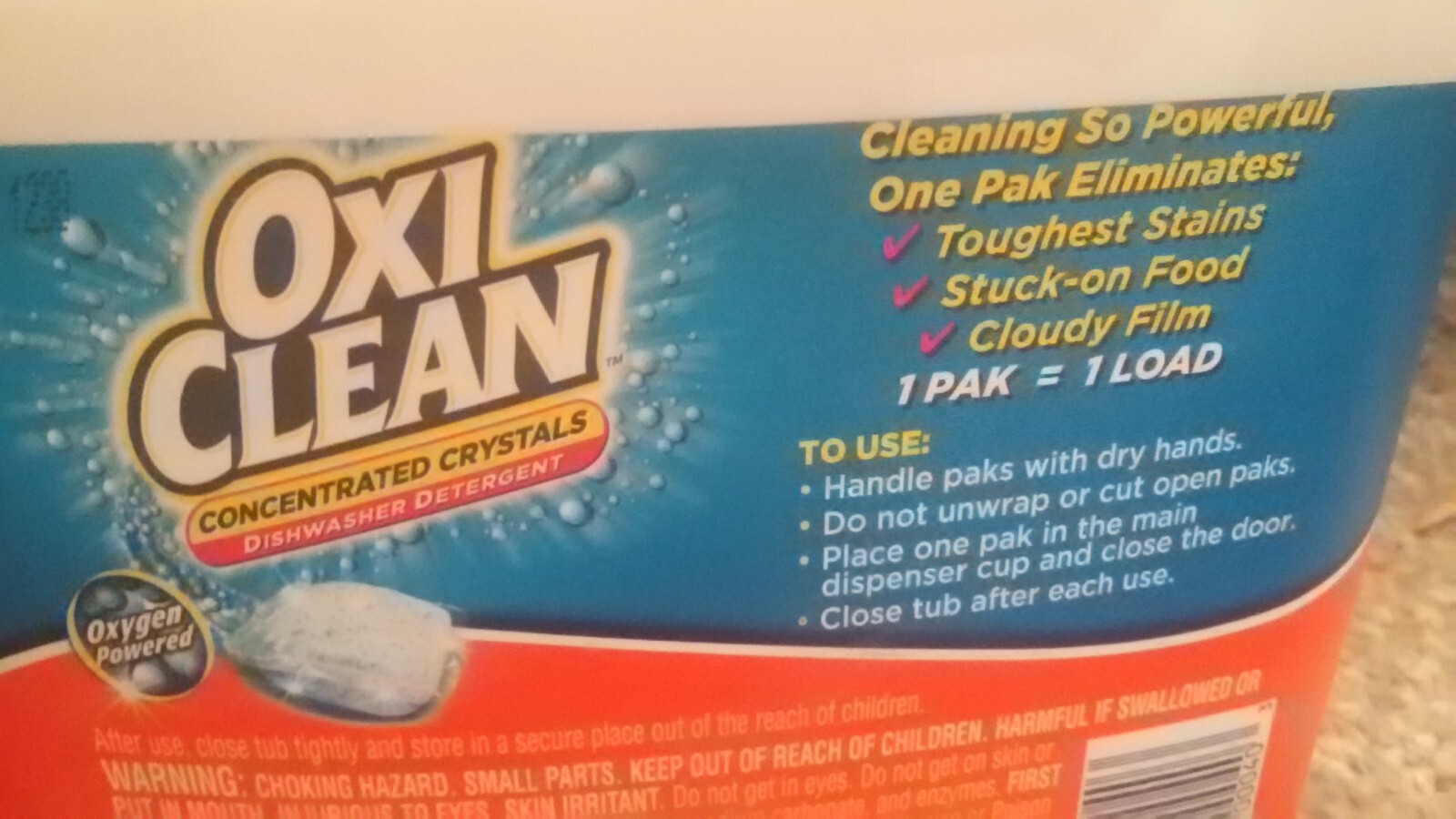 oxiclean dishwasher detergent concentrated crystals 41 pak (PACK OF 2) oxi clean