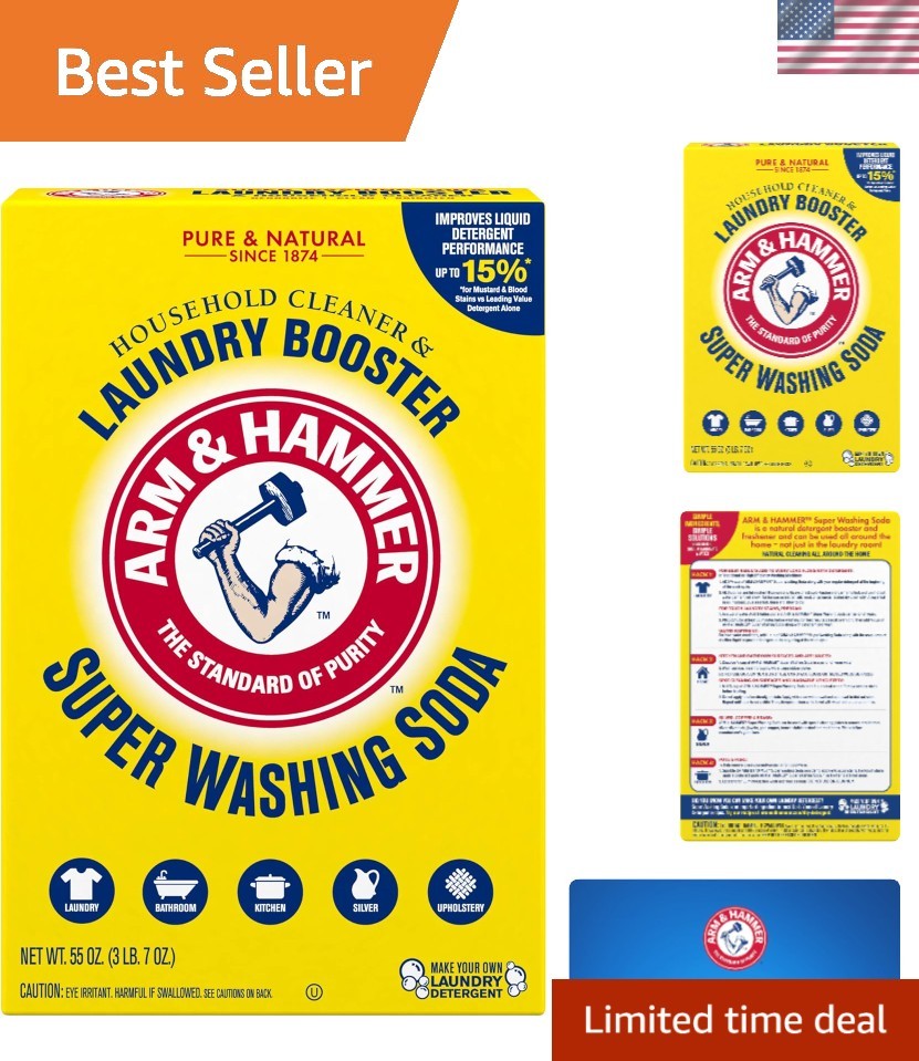 Eco-Friendly 55 Oz Super Washing Soda – Brightens Laundry & Cleans All Surfaces