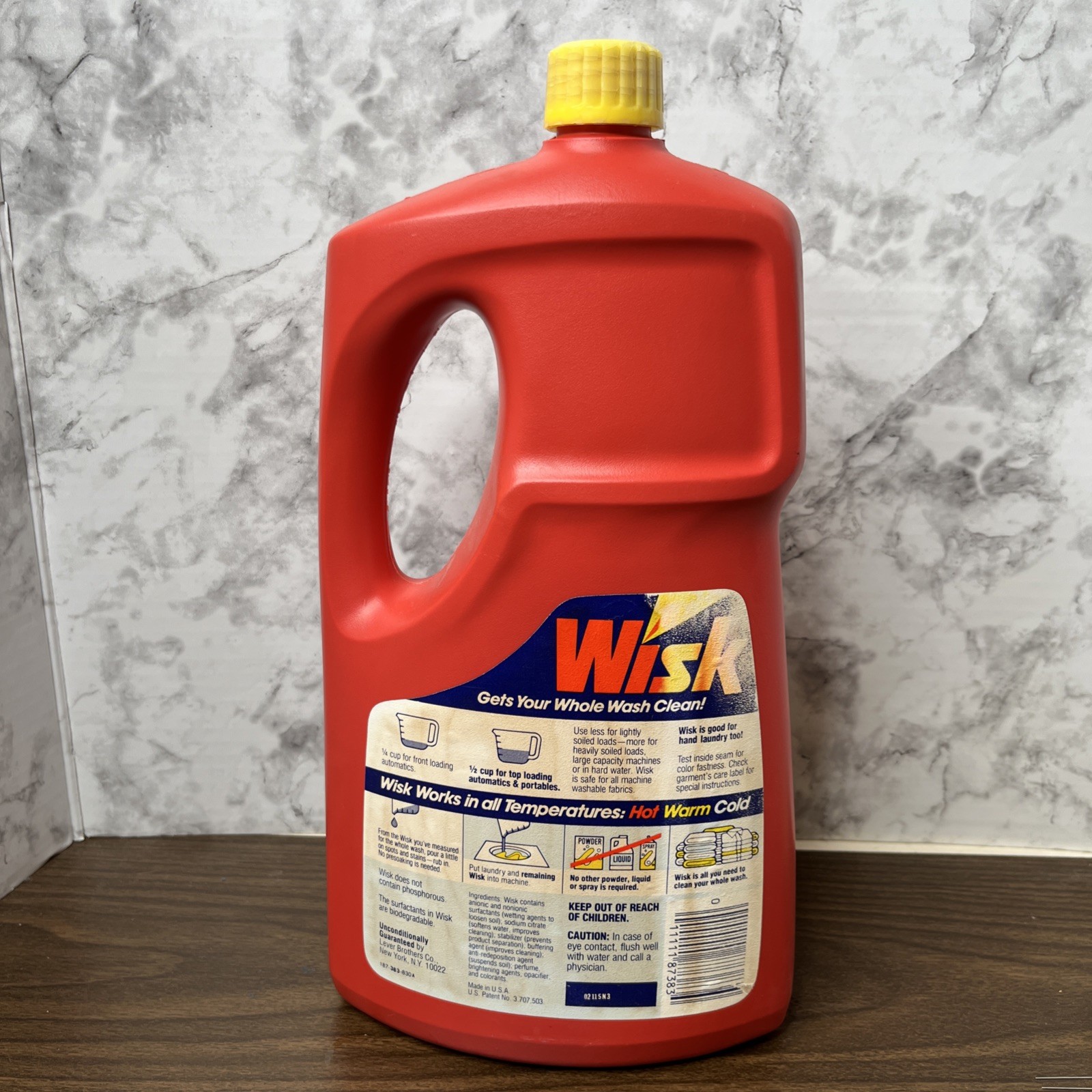 VTG Wisk laundry detergent 64oz Bottle 20% Full 80s 90s Prop