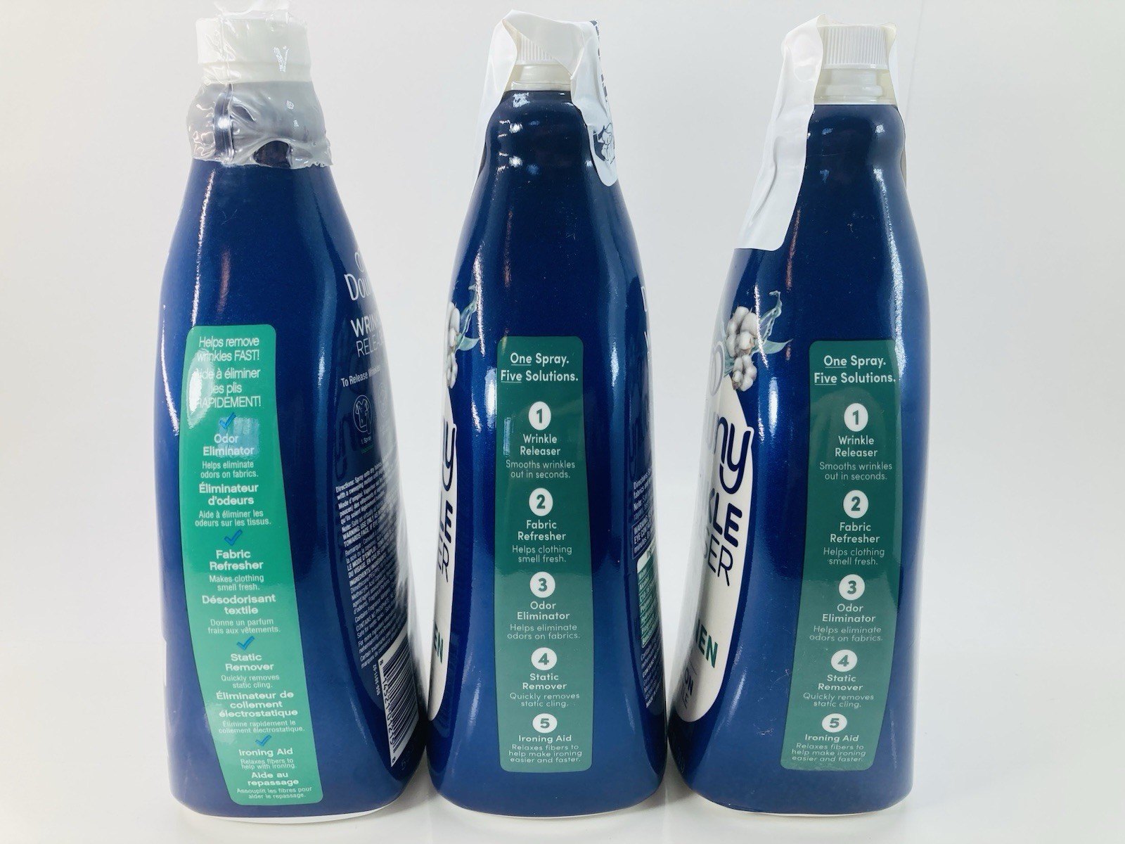 Downy Wrinkle Releaser Plus Crisp Linen 3 Pack 33.8oz Fabric Spray NEW