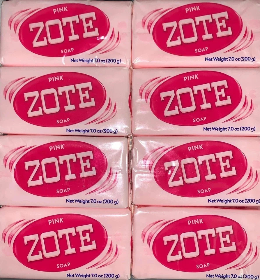 Lot of 8 ZOTE PINK SOAP – Washing Clothes 7oz Bars (200g) EA Laundry Soap Jabon