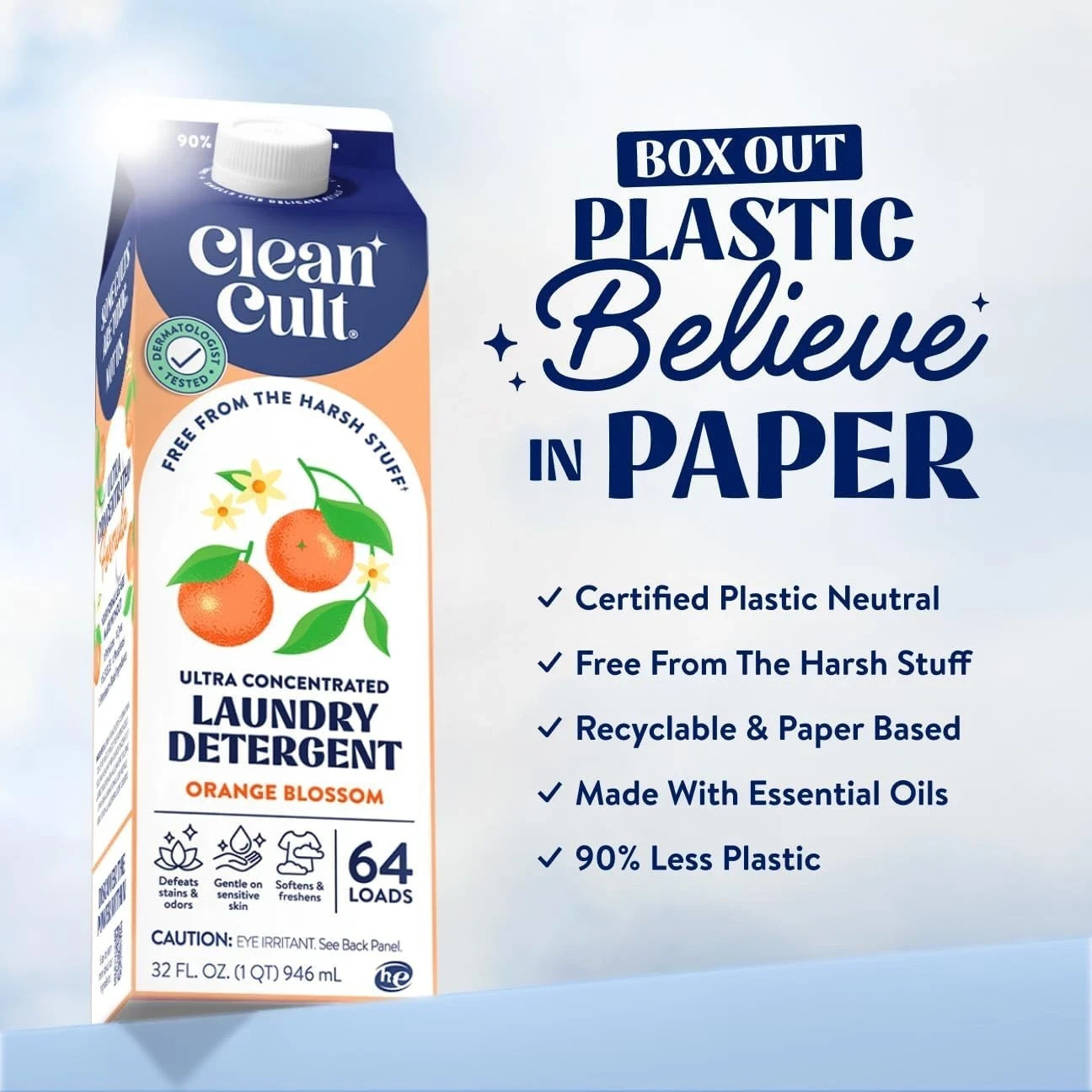 Powerful Orange Blossom Scent Liquid Detergent – 32oz, For HE/Standard Machines