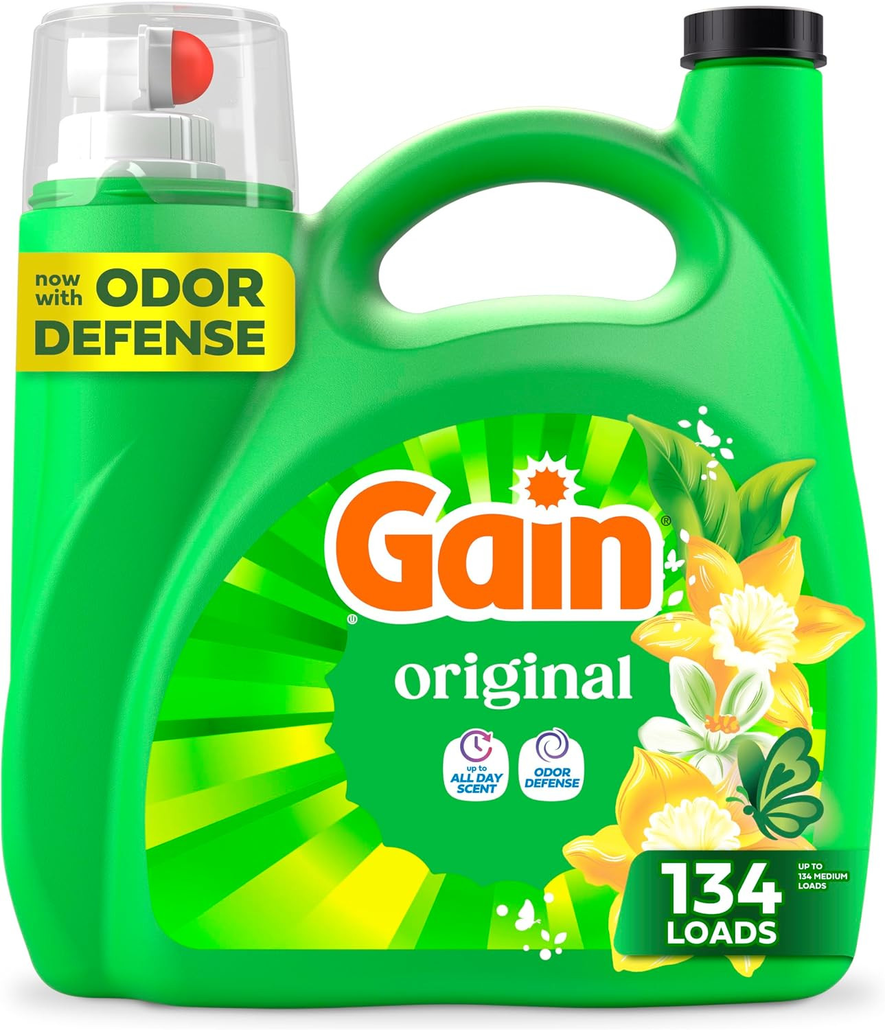 Liquid Laundry Detergent with Odor Defense, Original Scent, for HE Washing Machi