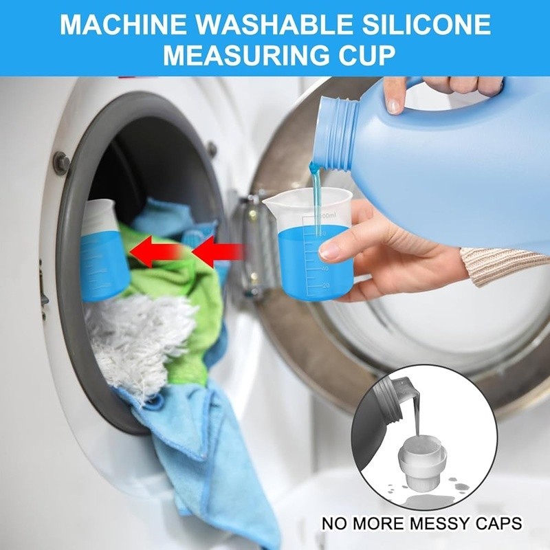 Silicone Laundry Measuring Cup Detergent Dispenser Durable Easy to Clean 3.4oz
