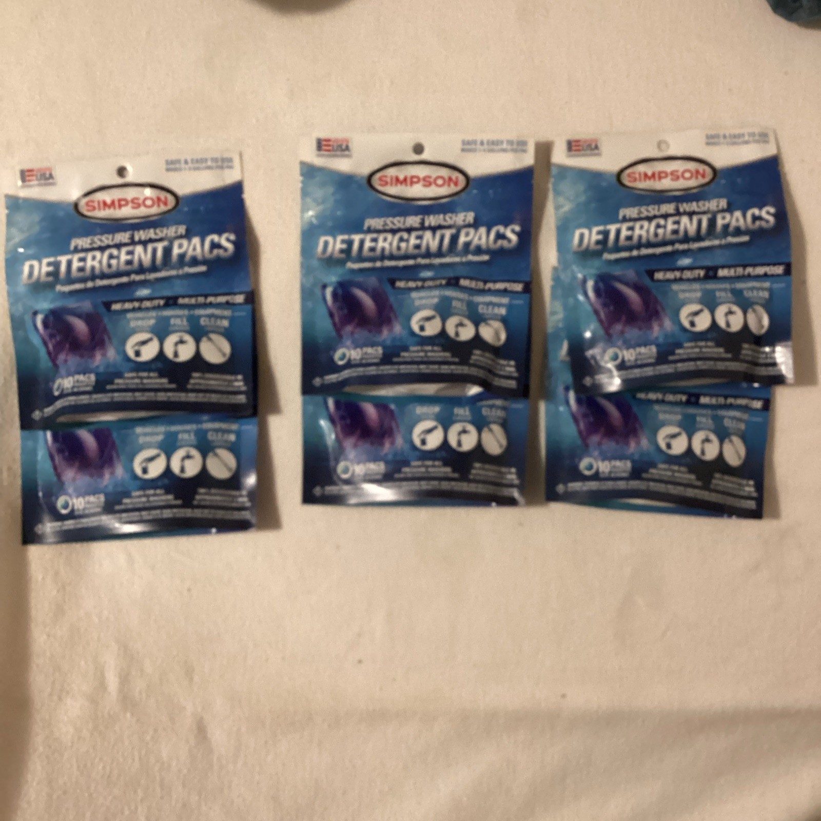 Simpson Pressure Washer Detergent PACS PODS Lot Of 6 10 Per Pack