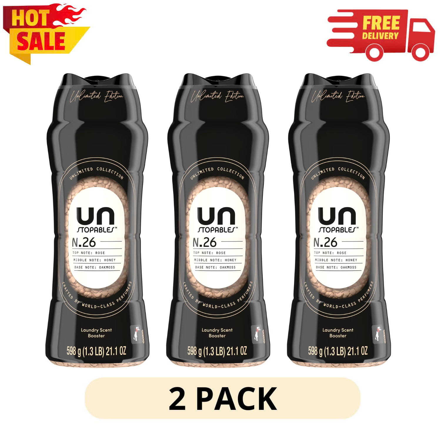 (2 Pack) Downy Unstopables Unlimited N.26 In-Wash Scent Booster Beads 21.1 oz