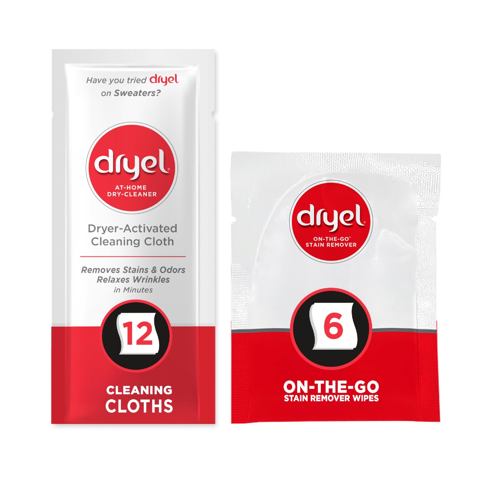 Dryel At-Home Dry Cleaner & Stain Remover, 12 Count (Pack of 1), Clear